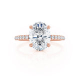 Oval Hidden Halo & Pave Lab Grown Diamond Engagement Ring