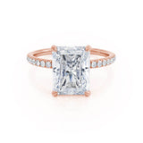 Radiant Hidden Halo & Pave Lab Grown Diamond Engagement Ring