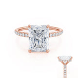 Radiant Hidden Halo & Pave Lab Grown Diamond Engagement Ring