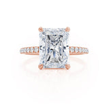 Radiant Hidden Halo & Pave Lab Grown Diamond Engagement Ring