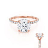 Round Hidden Halo & Pave Lab Grown Diamond Engagement Ring