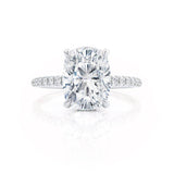 Elongated Cushion Pave Lab Grown Diamond Engagement Ring