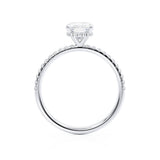 Elongated Cushion Hidden Halo & Pave Lab Grown Diamond Engagement Ring