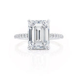 Emerald Pave Lab Grown Diamond Engagement Ring
