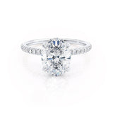 Oval Hidden Halo & Pave Lab Grown Diamond Engagement Ring