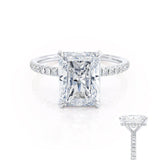 Radiant Hidden Halo & Pave Lab Grown Diamond Engagement Ring