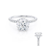 Round Hidden Halo & Pave Lab Grown Diamond Engagement Ring