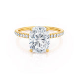 Elongated Cushion Pave Lab Grown Diamond Engagement Ring