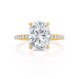 Elongated Cushion Pave Lab Grown Diamond Engagement Ring