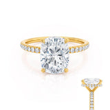 Elongated Cushion Pave Lab Grown Diamond Engagement Ring