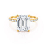 Emerald Hidden Halo & Pave Lab Grown Diamond Engagement Ring