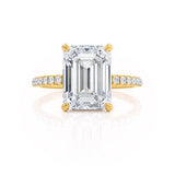 Emerald Hidden Halo & Pave Lab Grown Diamond Engagement Ring