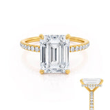 Emerald Hidden Halo & Pave Lab Grown Diamond Engagement Ring