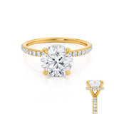 Round Pave Lab Grown Diamond Engagement Ring