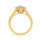 Round Halo & Pave Split Shank Lab Grown Diamond Engagement Ring