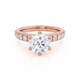 Round Pave Lab Grown Diamond Engagement Ring