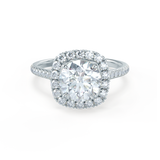 Round Halo & Pave Lab Grown Diamond Engagement Ring