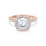 Cushion Halo & Pave Lab Grown Diamond Engagement Ring