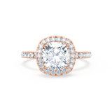 Cushion Halo & Pave Lab Grown Diamond Engagement Ring