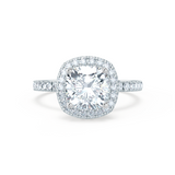 Cushion Halo & Pave Lab Grown Diamond Engagement Ring