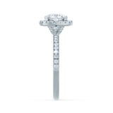 Cushion Halo & Pave Lab Grown Diamond Engagement Ring