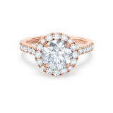Round Halo & Pave Lab Grown Diamond Engagement Ring