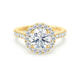 Round Halo & Pave Lab Grown Diamond Engagement Ring