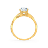 Round Pave Lab Grown Diamond Engagement Ring