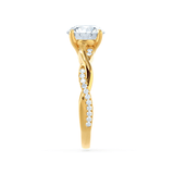 Round Pave Lab Grown Diamond Engagement Ring