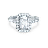 Radiant Halo & Pave Lab Grown Diamond Engagement Ring