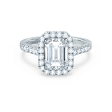 Emerald Halo & Pave Lab Grown Diamond Engagement Ring