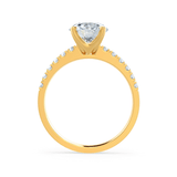 Round Pave Lab Grown Diamond Engagement Ring