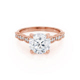 Round Pave Lab Grown Diamond Engagement Ring