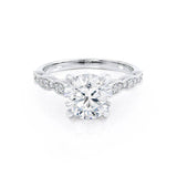 Round Pave Lab Grown Diamond Engagement Ring