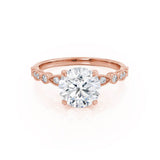 Round Vintage Pave Lab Grown Diamond Engagement Ring