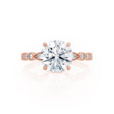 Round Vintage Pave Lab Grown Diamond Engagement Ring