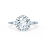 Round Halo & Pave Cathedral Lab Grown Diamond Engagement Ring