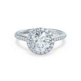 Round Halo & Pave Cathedral Lab Grown Diamond Engagement Ring