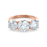 Round Three Stone Lab Grown Diamond Engagement Ring
