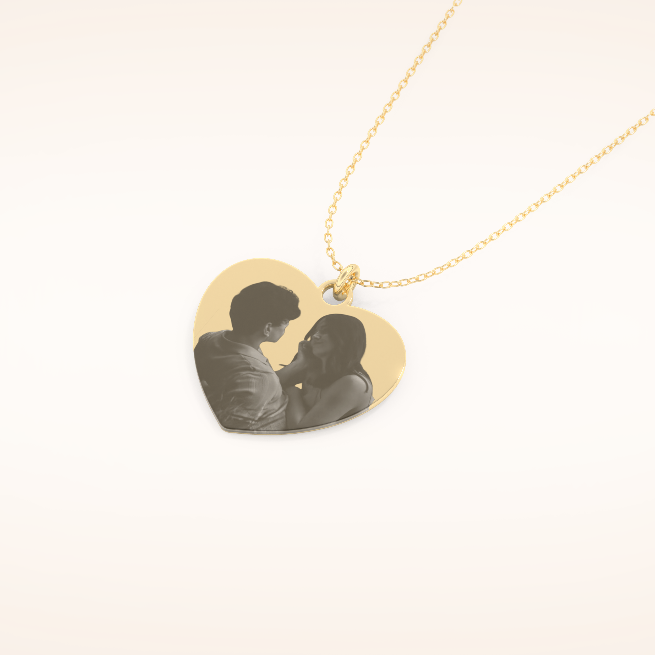 Custom Photo Engraved Heart Shaped Pendant Necklace – Crafted with Meaning 10
