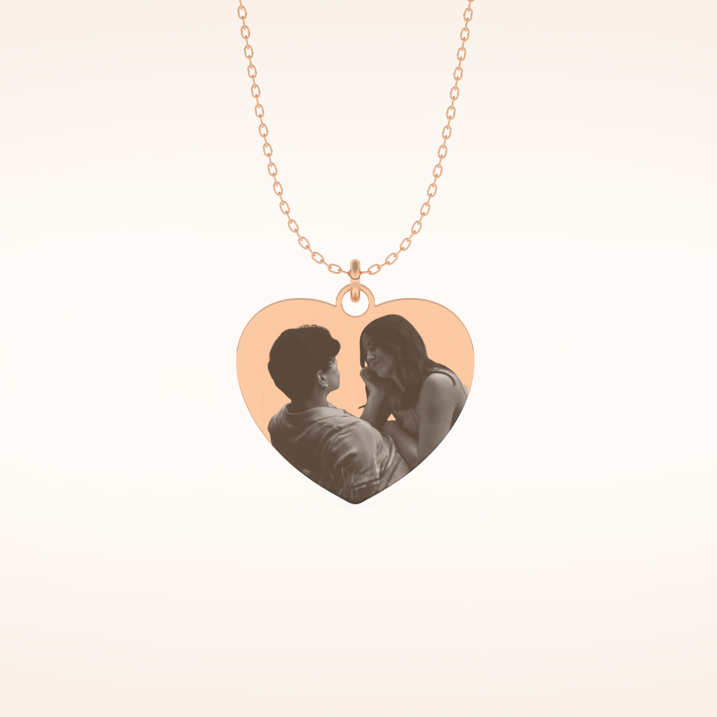 Custom Photo Engraved Heart Shaped Pendant Necklace – Crafted with Meaning 11