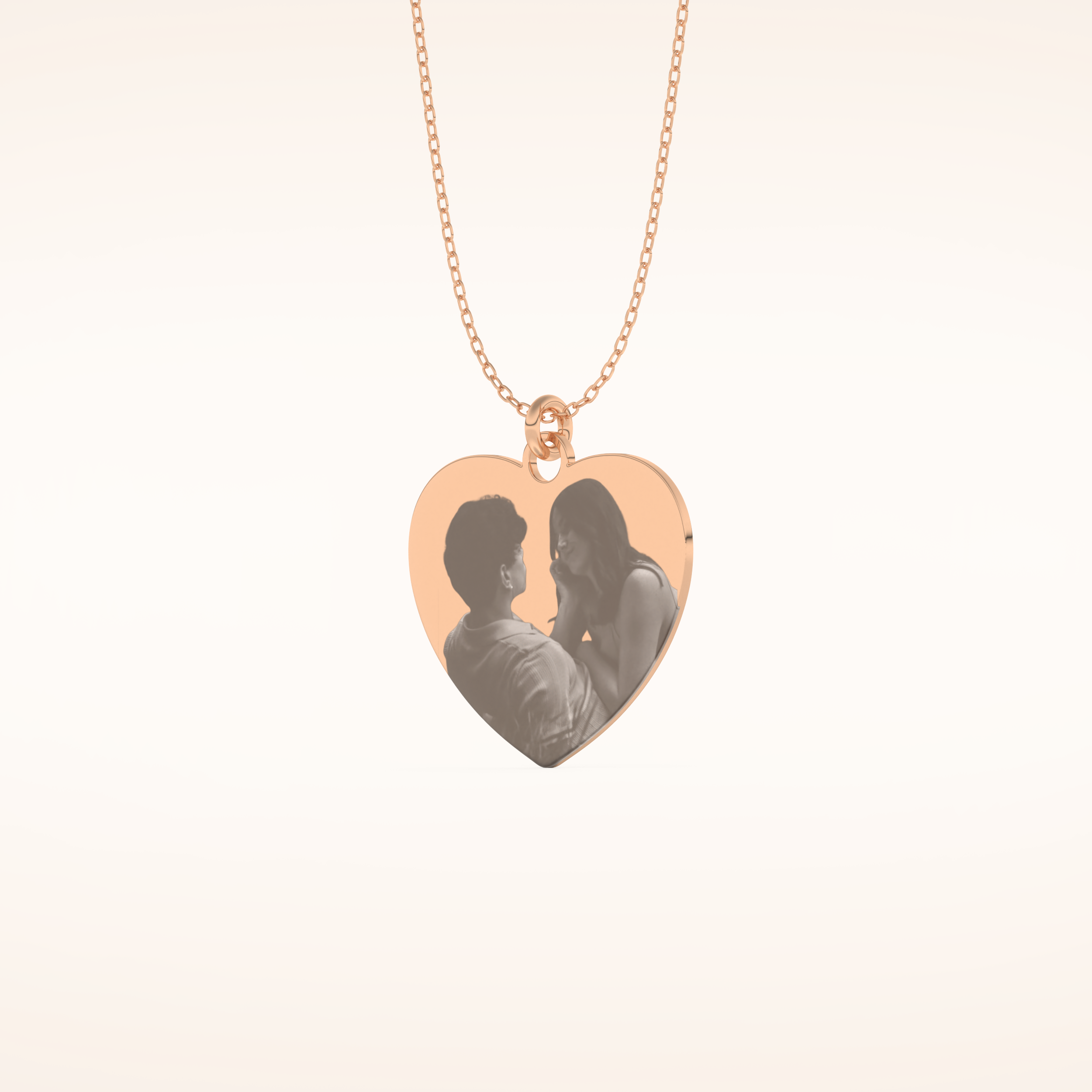 Custom Photo Engraved Heart Shaped Pendant Necklace – Crafted with Meaning 12