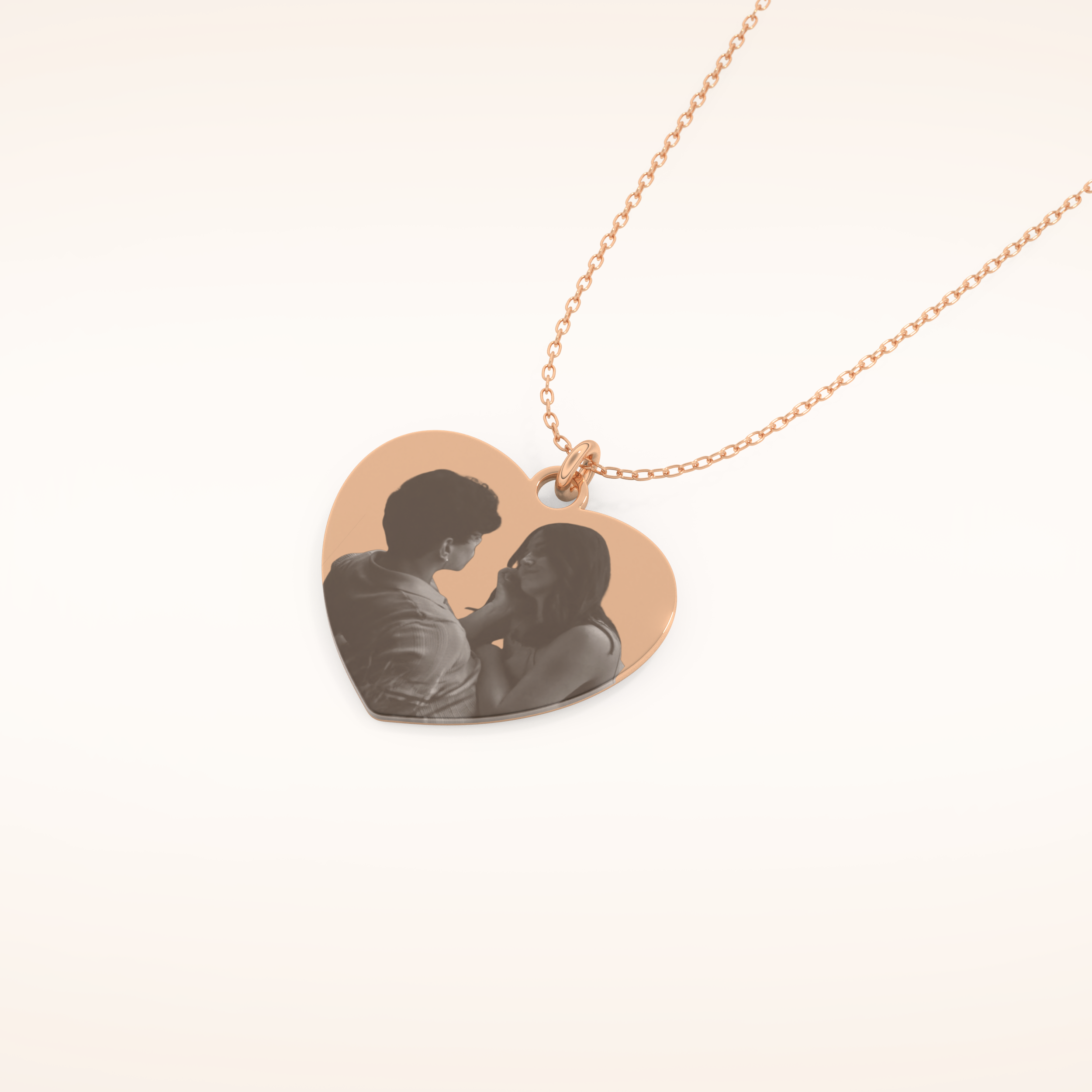 Custom Photo Engraved Heart Shaped Pendant Necklace – Crafted with Meaning 15