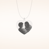Custom Photo Engraved Heart Shaped Pendant Necklace – Crafted with Meaning 1