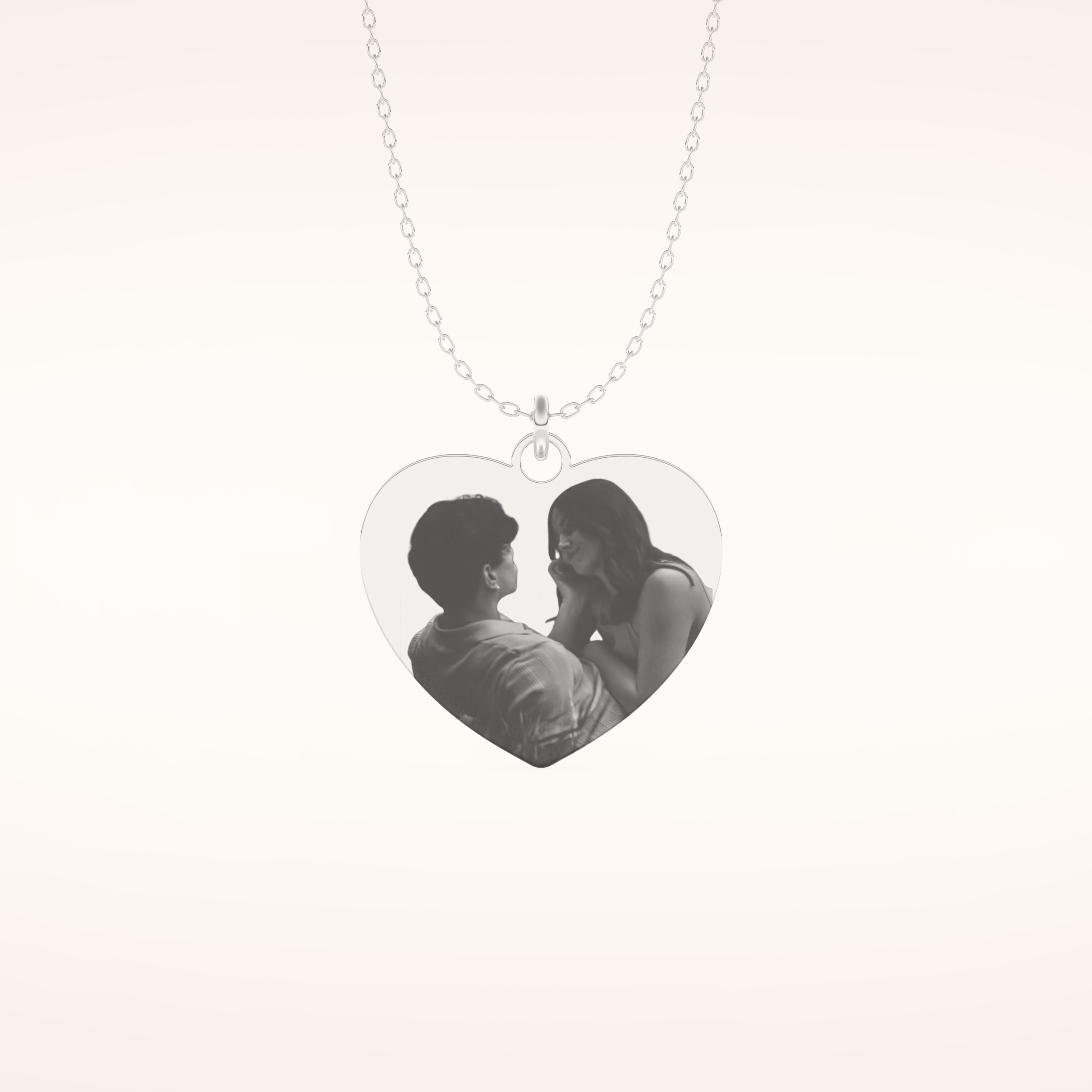 Custom Photo Engraved Heart Shaped Pendant Necklace – Crafted with Meaning 1