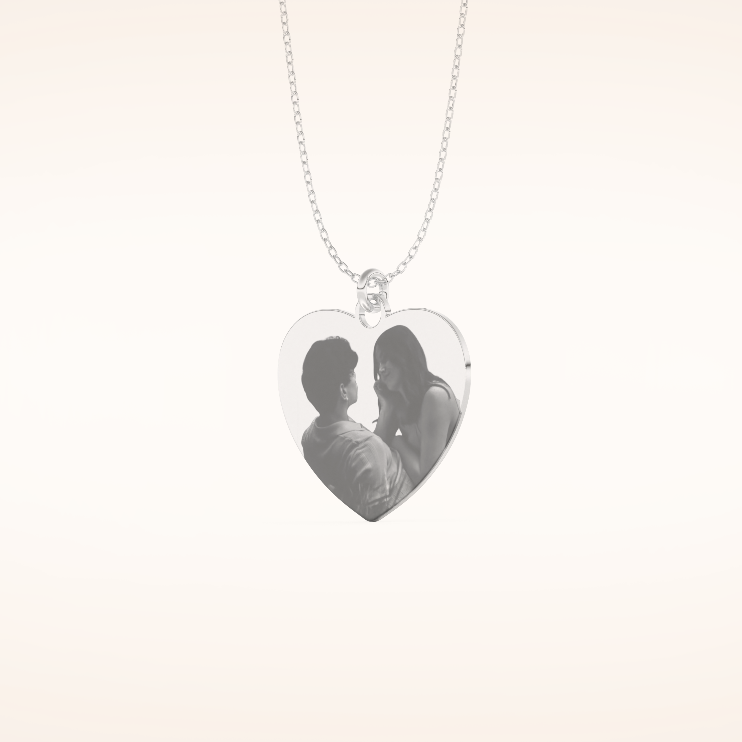 Custom Photo Engraved Heart Shaped Pendant Necklace – Crafted with Meaning 2