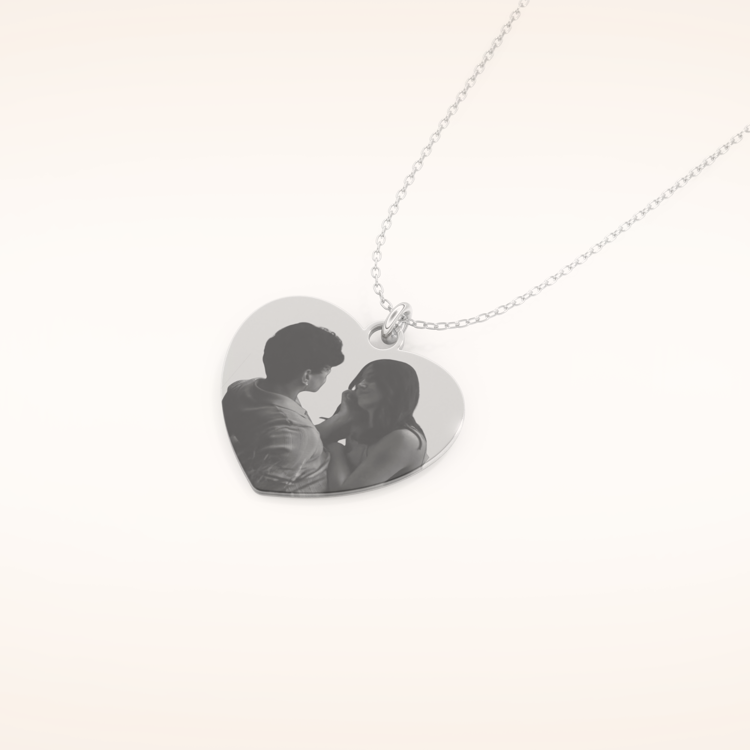 Custom Photo Engraved Heart Shaped Pendant Necklace – Crafted with Meaning 5