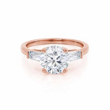 Round Three Stone Lab Grown Diamond Engagement Ring