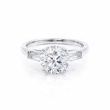Round Three Stone Lab Grown Diamond Engagement Ring