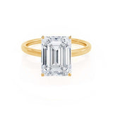 Emerald Solitaire Lab Grown Diamond Engagement Ring